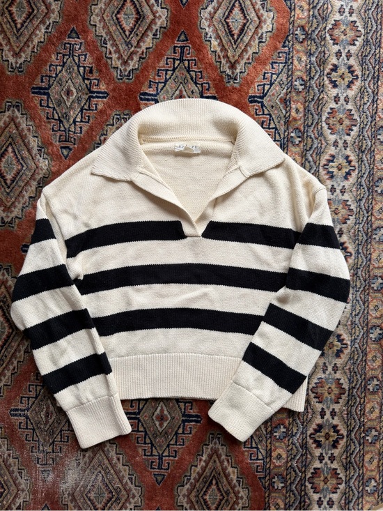 Velvet by Graham & Spencer Sweaters - Velvet Striped polo Sweater